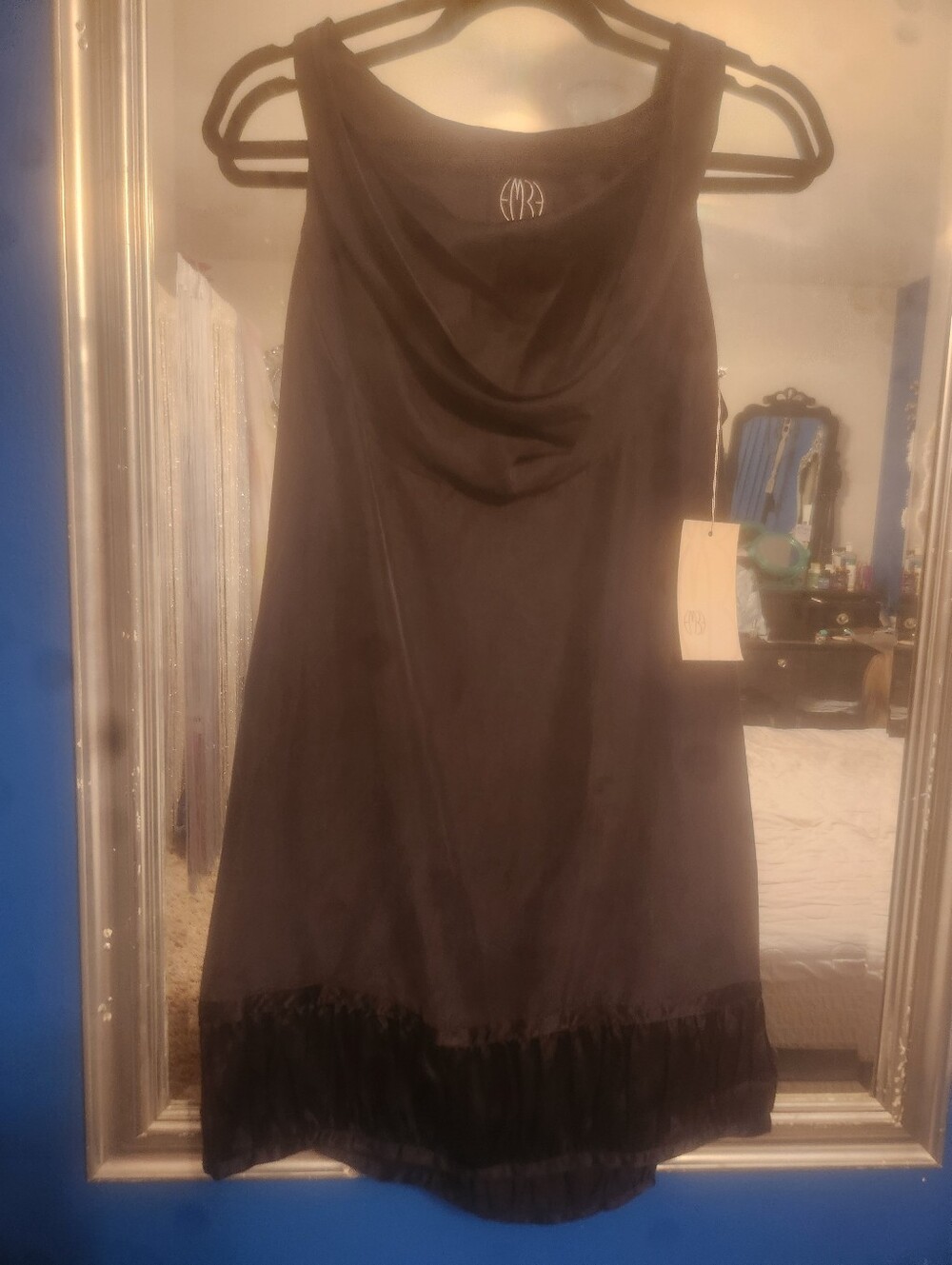 100% Silk EMB Cowl Neck Dress